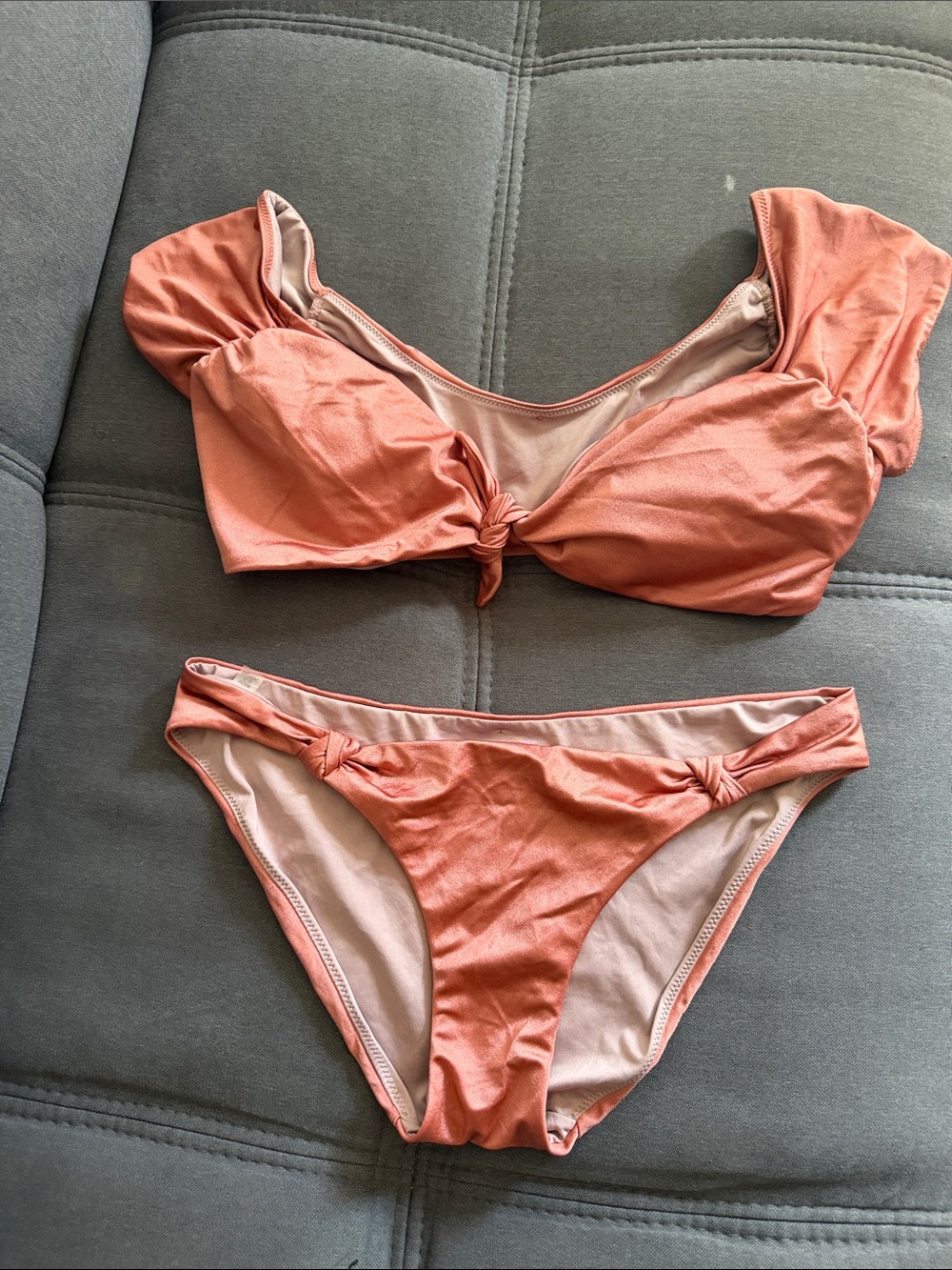 Victoria's Secret Coral Knot-Front Bikini Set